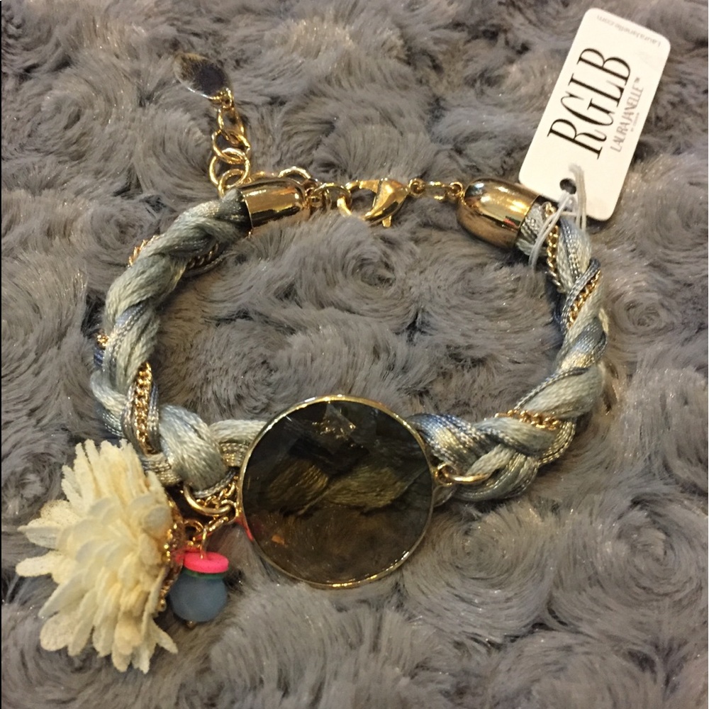 2 for $25! Bracelet w crystal and flower charm NWT